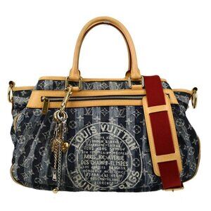 Louis Vuitton Blue Monogram Denim Cabas Raye GM 2way Tote M95336 AR1016 133771